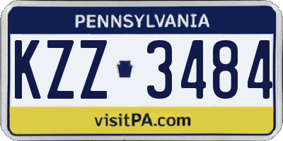 PA license plate KZZ3484