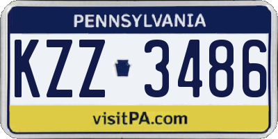 PA license plate KZZ3486
