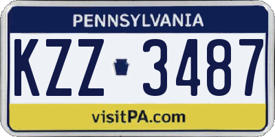 PA license plate KZZ3487