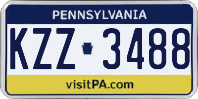 PA license plate KZZ3488