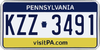 PA license plate KZZ3491