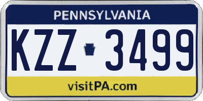 PA license plate KZZ3499