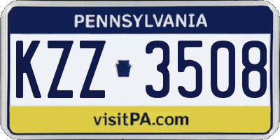 PA license plate KZZ3508