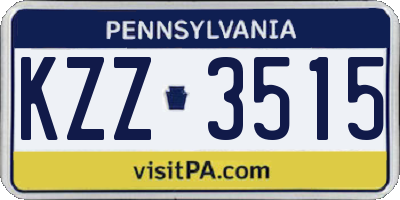 PA license plate KZZ3515