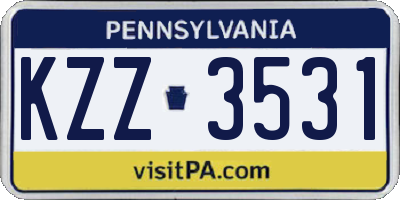 PA license plate KZZ3531