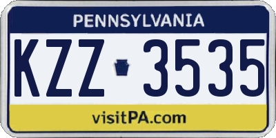 PA license plate KZZ3535