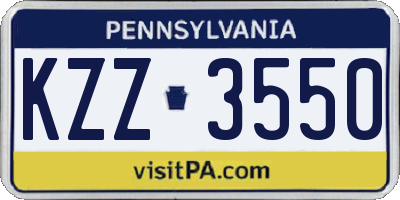 PA license plate KZZ3550