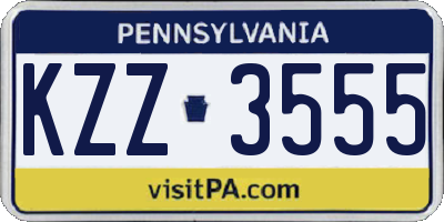 PA license plate KZZ3555