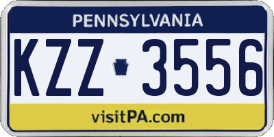 PA license plate KZZ3556