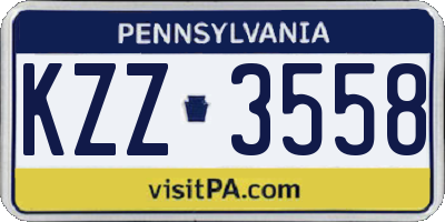 PA license plate KZZ3558