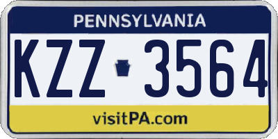 PA license plate KZZ3564