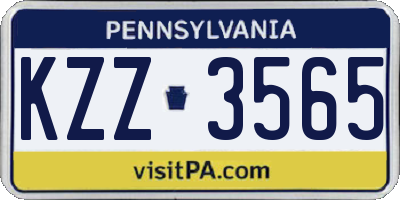 PA license plate KZZ3565