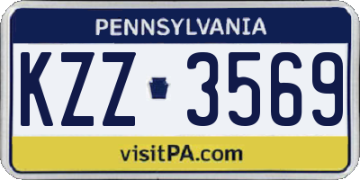 PA license plate KZZ3569