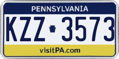 PA license plate KZZ3573