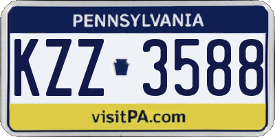 PA license plate KZZ3588