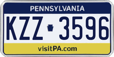 PA license plate KZZ3596