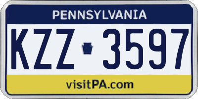 PA license plate KZZ3597