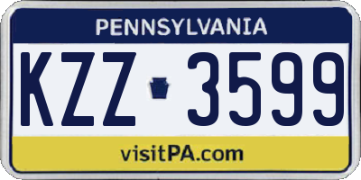 PA license plate KZZ3599