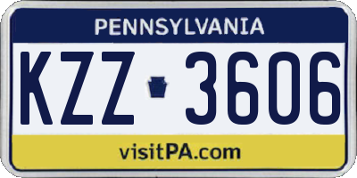 PA license plate KZZ3606