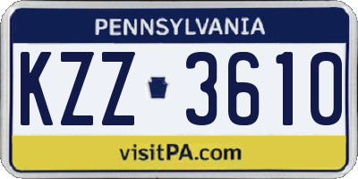 PA license plate KZZ3610