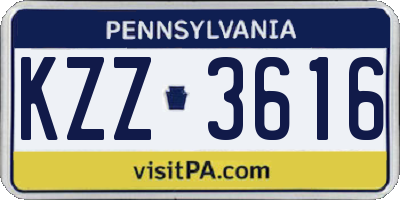 PA license plate KZZ3616