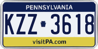 PA license plate KZZ3618