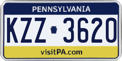 PA license plate KZZ3620