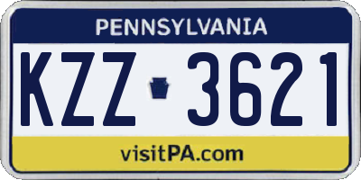 PA license plate KZZ3621