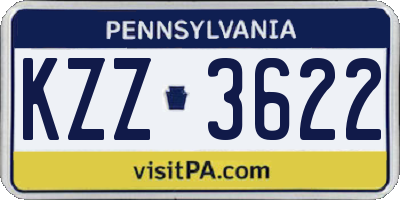 PA license plate KZZ3622