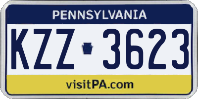 PA license plate KZZ3623
