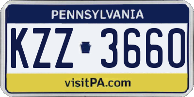 PA license plate KZZ3660