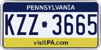 PA license plate KZZ3665
