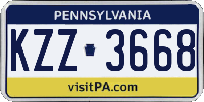 PA license plate KZZ3668