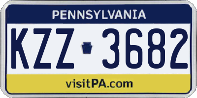 PA license plate KZZ3682