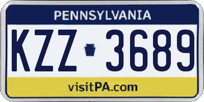 PA license plate KZZ3689
