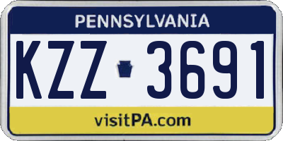 PA license plate KZZ3691