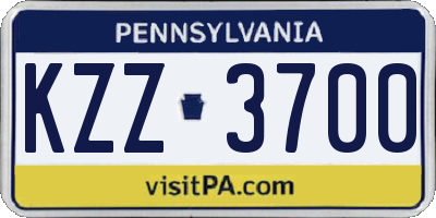 PA license plate KZZ3700
