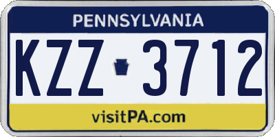 PA license plate KZZ3712