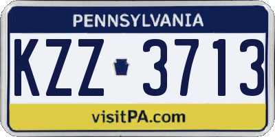 PA license plate KZZ3713