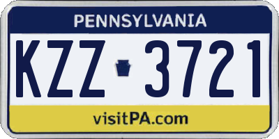 PA license plate KZZ3721