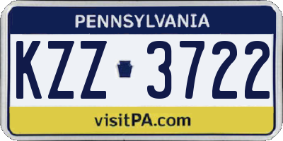 PA license plate KZZ3722