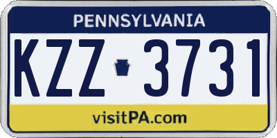PA license plate KZZ3731
