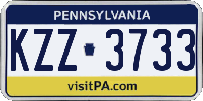 PA license plate KZZ3733