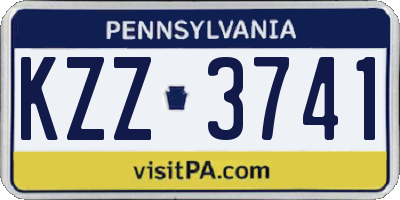 PA license plate KZZ3741