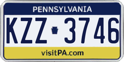 PA license plate KZZ3746