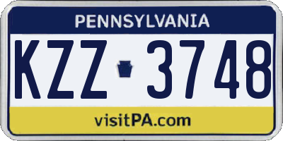 PA license plate KZZ3748
