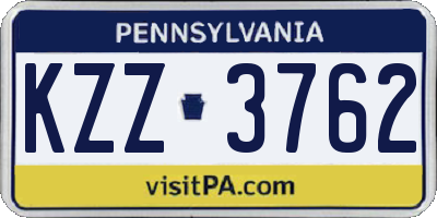 PA license plate KZZ3762