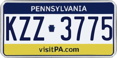 PA license plate KZZ3775