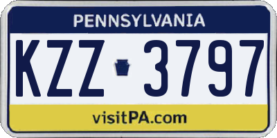 PA license plate KZZ3797