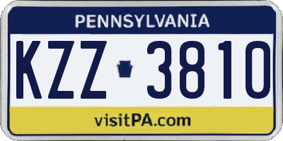 PA license plate KZZ3810